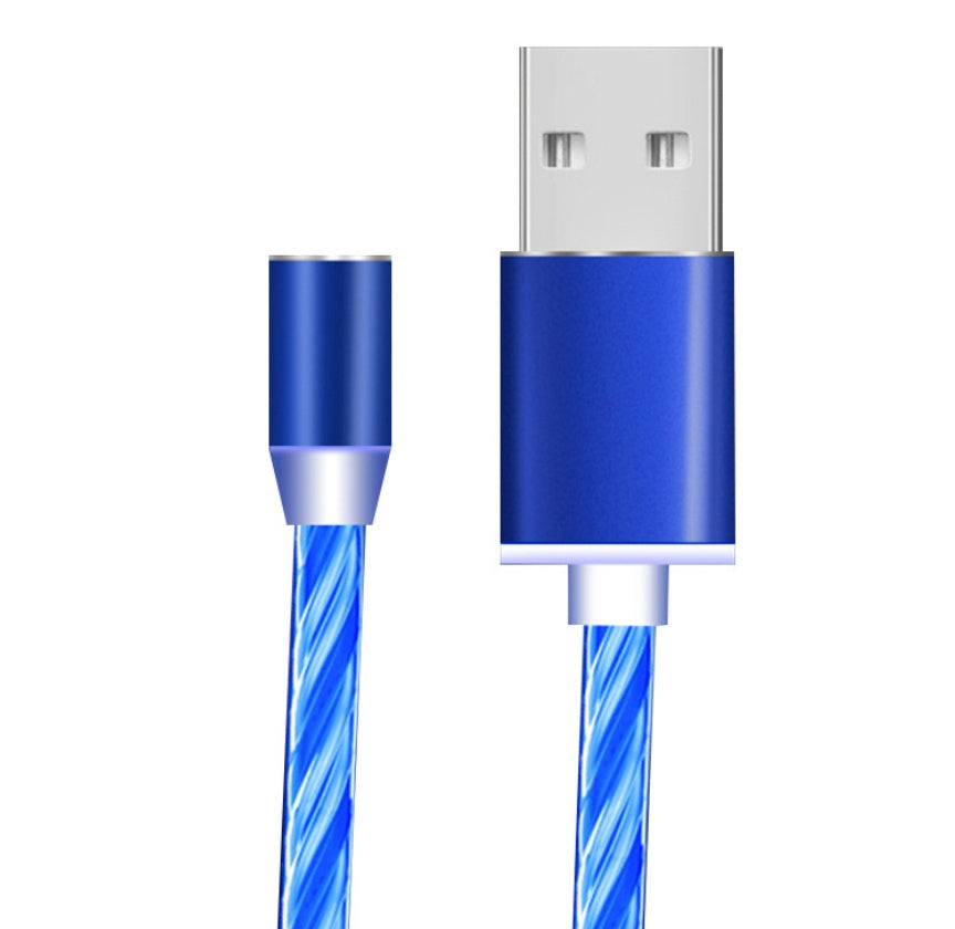 cable Compatible with Apple, Flowing Ligh Magnetic Streamer Data Line Cable for Iphone Android Typec
