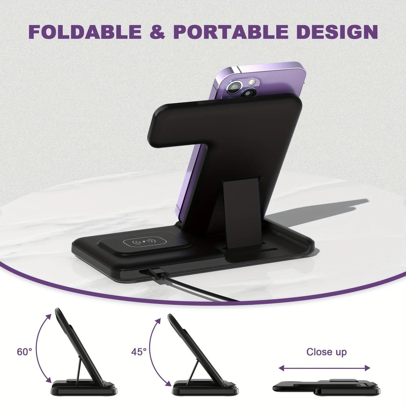 Fast Wireless Charger Three-in-one 15W