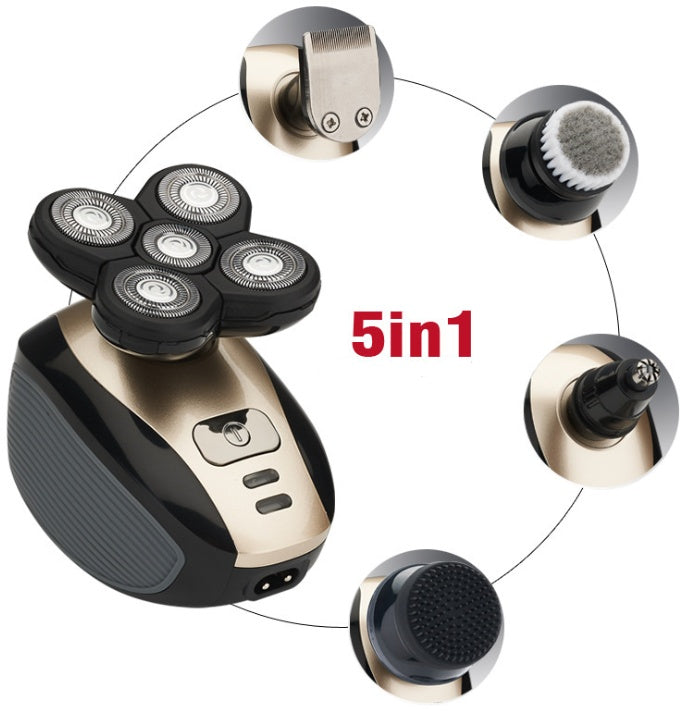 Electric Shaver  5 In 1 Multifunctiona Blade Razor For Men Shaved Head Rechargeable Shaving Machine Beard Nose Hair Trimmer